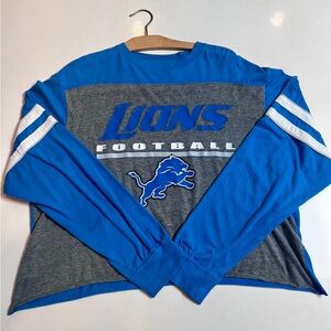 Detroit Lions Blue & Grey Cropped Jersey Shirt